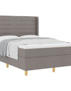 vidaXL Postel s boxspringem s čelo Taupe 160 x 200 cm textil