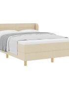vidaXL Postel s boxspringem s matrací Krémová 160 x 200 cm textil
