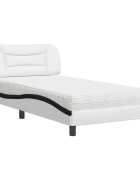 vidaXL Postel s matrací Hvar bílá a černá 100 x 200 cm umělá kůže