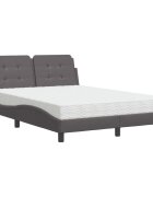 vidaXL Postel s matrací Zadar šedá 140 x 200 cm umělá kůže