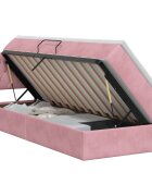 vidaXL Postel s úložným prostorem s čelo Růžová 90 x 200 cm samet