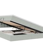 vidaXL Postel s úložným prostorem Světle šedá 200 x 200 cm samet