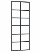 vidaXL Posuvné dveře ESG sklo a hliník 76 x 205 cm černé