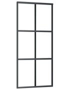 vidaXL Posuvné dveře ESG sklo a hliník 90 x 205 cm černé