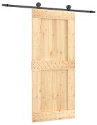 vidaXL Posuvné dveře Přirozená a černá 90 x 210 cm