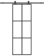 vidaXL Posuvné dveře s kováním 76x205 cm ESG sklo a hliník