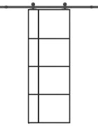 vidaXL Posuvné dveře s kováním 76x205 cm ESG sklo a hliník