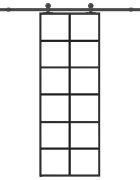 vidaXL Posuvné dveře s kováním 76x205 cm ESG sklo a hliník