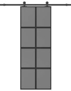 vidaXL Posuvné dveře s kováním 76x205 cm tvrzeného sklo a hliník