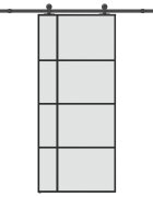 vidaXL Posuvné dveře s kováním 90x205 cm ESG sklo a hliník