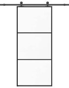 vidaXL Posuvné dveře s kováním 90x205 cm ESG sklo a hliník