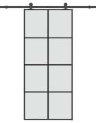 vidaXL Posuvné dveře s kováním 90x205 cm ESG sklo a hliník