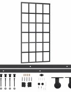 vidaXL Posuvné dveře s kováním ESG sklo a hliník 102 x 205 cm