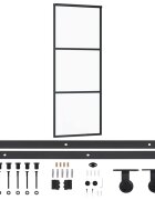vidaXL Posuvné dveře s kováním ESG sklo a hliník 76 x 205 cm