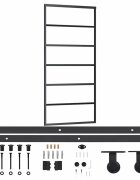vidaXL Posuvné dveře s kováním ESG sklo a hliník 90 x 205 cm