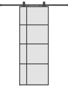 vidaXL Posuvné dveře se sadou kování černé 76x205 cm ESG Glass