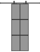 vidaXL Posuvné dveře se sadou kování černé 76x205 cm Tvrzené sklo