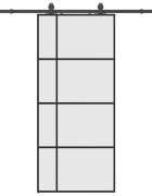 vidaXL Posuvné dveře se sadou kování černé 90x205 cm ESG Glass