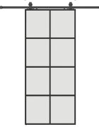 vidaXL Posuvné dveře se sadou kování černé 90x205 cm ESG Glass