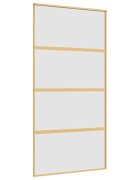 vidaXL Posuvné dveře zlaté 1025 x 205 cm mléčné ESG sklo a hliník