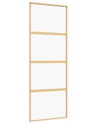 vidaXL Posuvné dveře zlaté 76 x 205 cm čiré ESG sklo a hliník