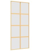 vidaXL Posuvné dveře zlaté 90 x 205 cm mléčné ESG sklo a hliník