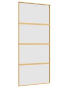 vidaXL Posuvné dveře zlaté 90 x 205 cm mléčné ESG sklo a hliník