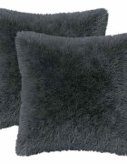 vidaXL Povlak na polštář 2 ks HEERLEN Antracitová 45 x 45 cm PV fleece