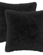 vidaXL Povlak na polštář 2 pcs HEERLEN Černá 45 x 45 cm PV fleece