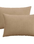 vidaXL Povlak na polštář 2 pcs HEERLEN Hnědá 50 x 70 cm manšestr