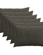vidaXL Povlak na polštář 6 pcs ALMELO Antracitová 50 x 75 cm manšestr
