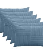 vidaXL Povlak na polštář 6 pcs ALMELO Modrá 40 x 60 cm manšestr