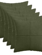 vidaXL Povlak na polštář 6 pcs ALMELO Zelená 45 x 45 cm manšestr