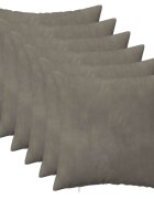 vidaXL Povlak na polštář 6 pcs HEERLEN Světle šedá 45 x 45 cm Samet