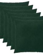 vidaXL Povlak na polštář 6 pcs HEERLEN Tmavě zelená 65 x 65 cm Samet