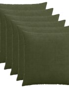 vidaXL Povlak na polštář 6 pcs HEERLEN Zelená 60 x 60 cm manšestr