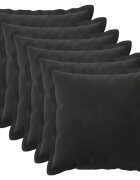 vidaXL Povlak na polštář 6 pcs HOUTEN Černá 45 x 45 cm Samet