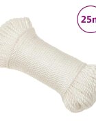 vidaXL Pracovní lano bílá 3 mm 25 m polypropylen