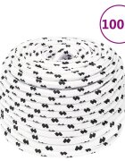 vidaXL Pracovní lano bílé 10 mm 100 m polyester