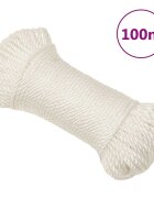 vidaXL Pracovní lano bílé 3 mm 100 m polypropylen