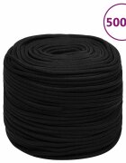 vidaXL Pracovní lano černé 8 mm 500 m polypropylen
