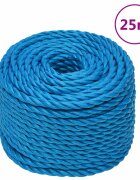 vidaXL Pracovní lano modré 14 mm 25 m polypropylen