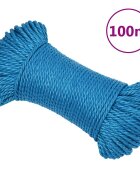 vidaXL Pracovní lano modré 6 mm 100 m polypropylen
