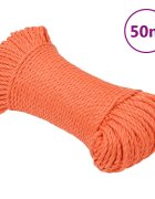 vidaXL Pracovní lano oranžové 3 mm 50 m polypropylen