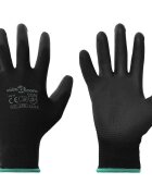 vidaXL Pracovní rukavice 12 ks Černá 11 / XXL Polyester