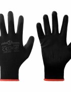 vidaXL Pracovní rukavice 12 ks Černá 7 / S Polyester