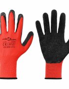 vidaXL Pracovní rukavice 12 ks Červená a černá 10 / xl Potažení latexem