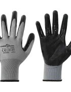 vidaXL Pracovní rukavice 12 ks Šedá a černá 10 / xl Polyester