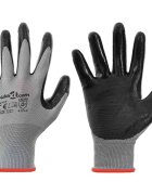 vidaXL Pracovní rukavice 12 ks Šedá a černá 7 / S Polyester
