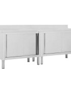 vidaXL Pracovní stoly s posuvnými dvířky 2 ks 240x50x(95–97) cm nerez